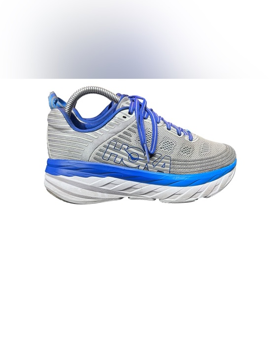 Hoka One One Other - Hoka One One Bondi 6 Gray & Blue Lace-Up Sneakers Men’s Size 7 2E Wide